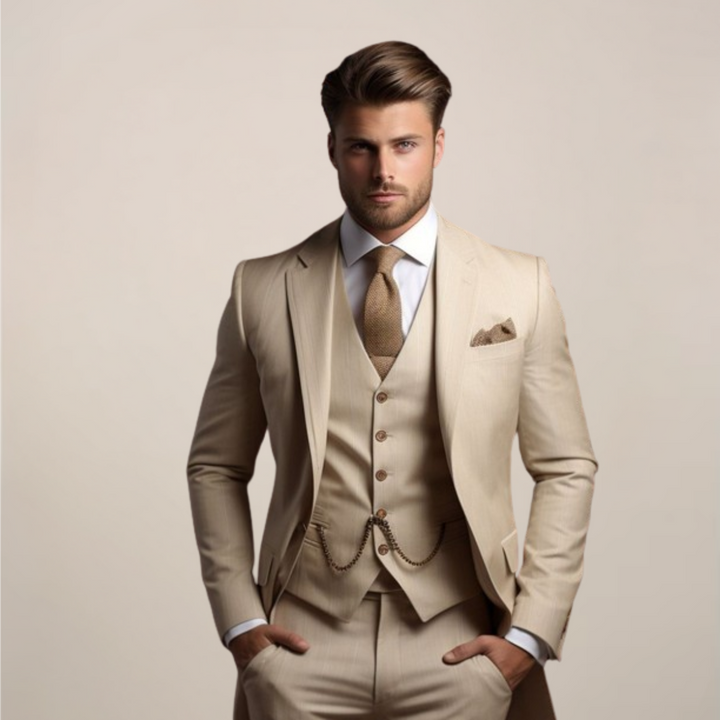 Men's three-piece suit in Beige