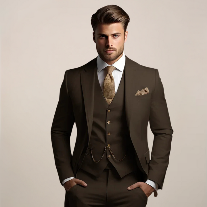 Men's three-piece suit in Brown
