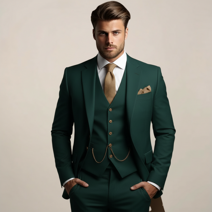 Men's three-piece suit in Turquoise