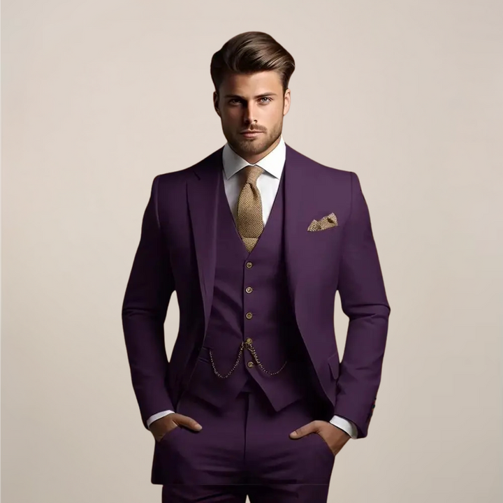 Men's three-piece suit in Purple