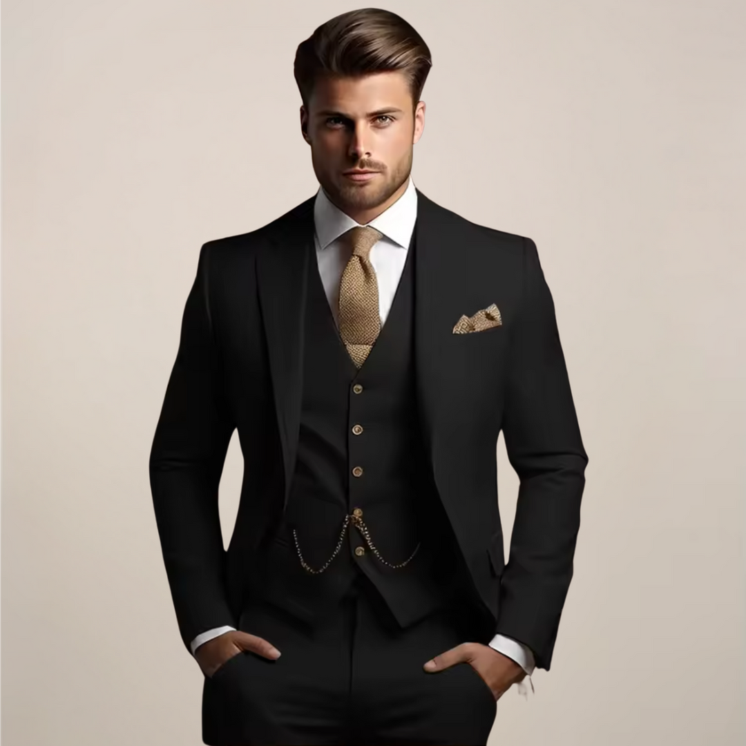 Men's three-piece suit in Black