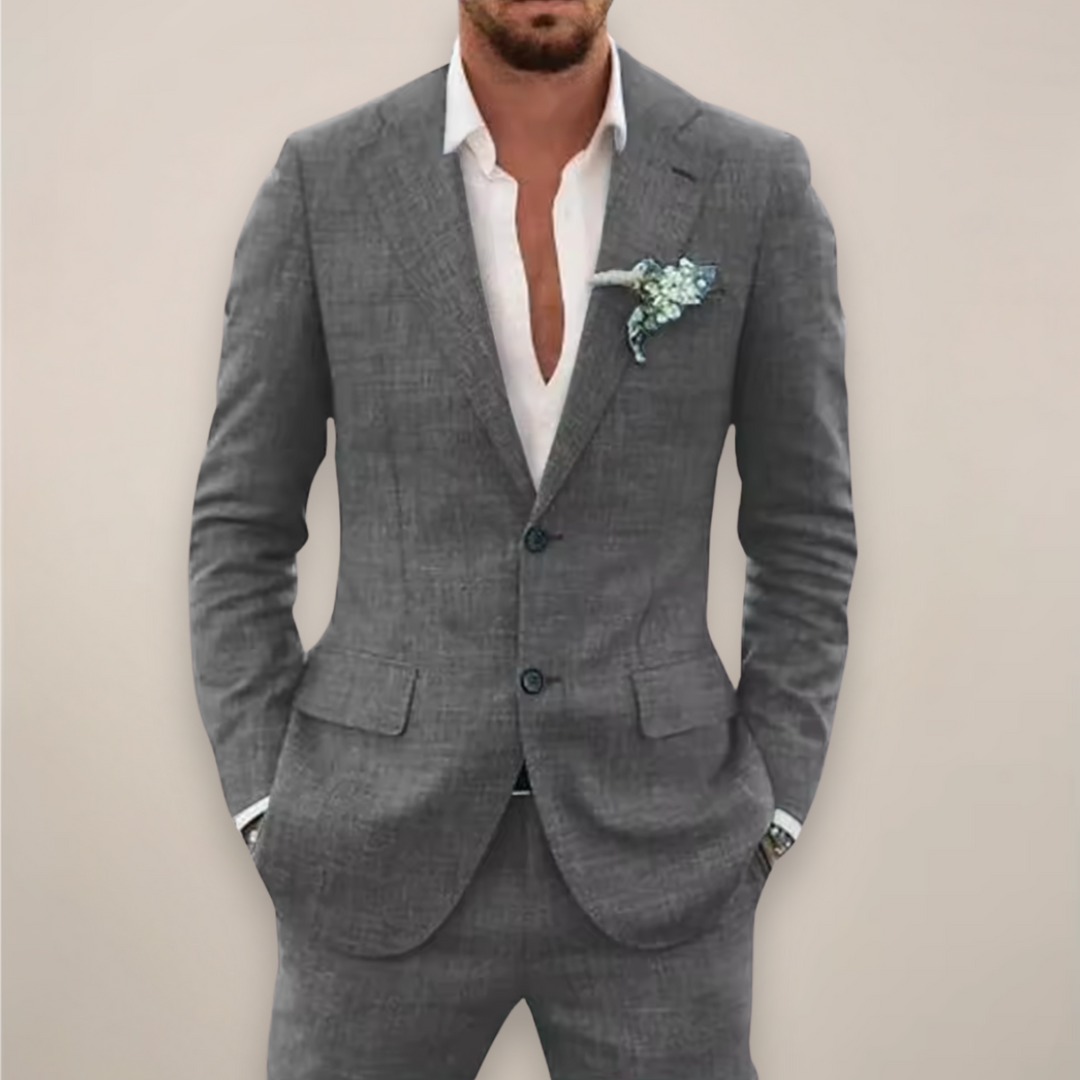 Men's Two-Piece Single-Breasted Suit in Grey