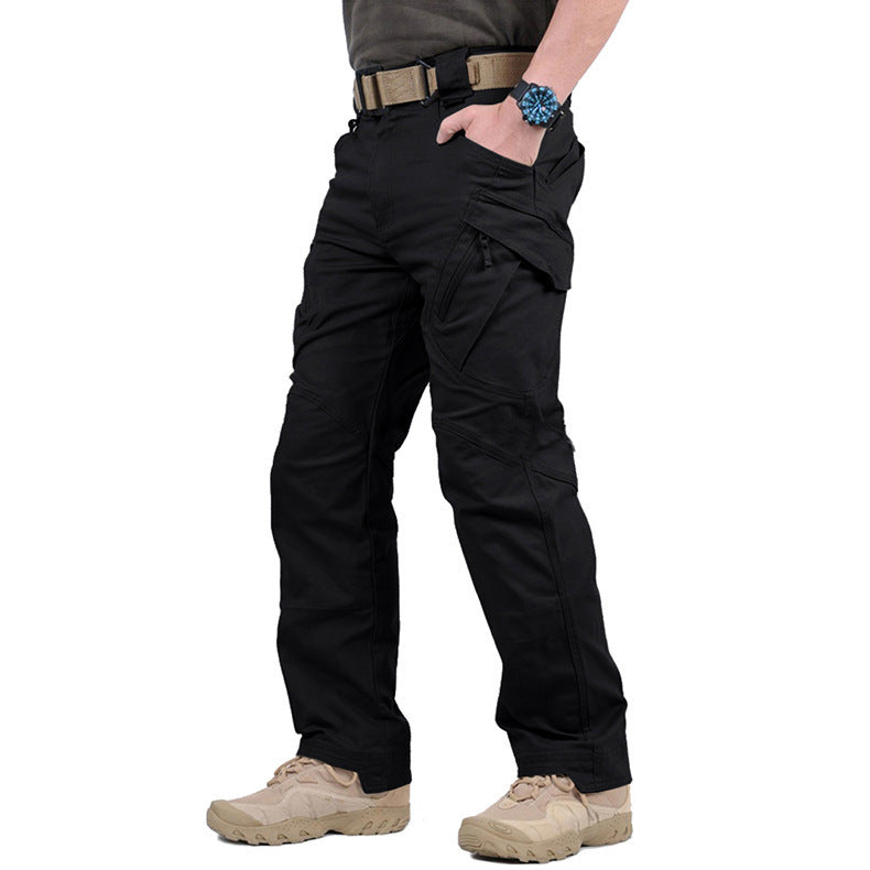 Men's tactical cargo trousers in black
