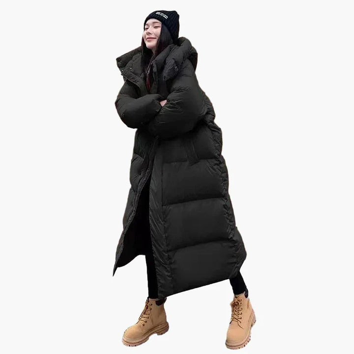 Women's Oversized Hooded Winter Puffer Coat in Black