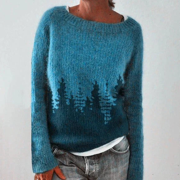 Women's Nordic Christmas Jumper in Blue