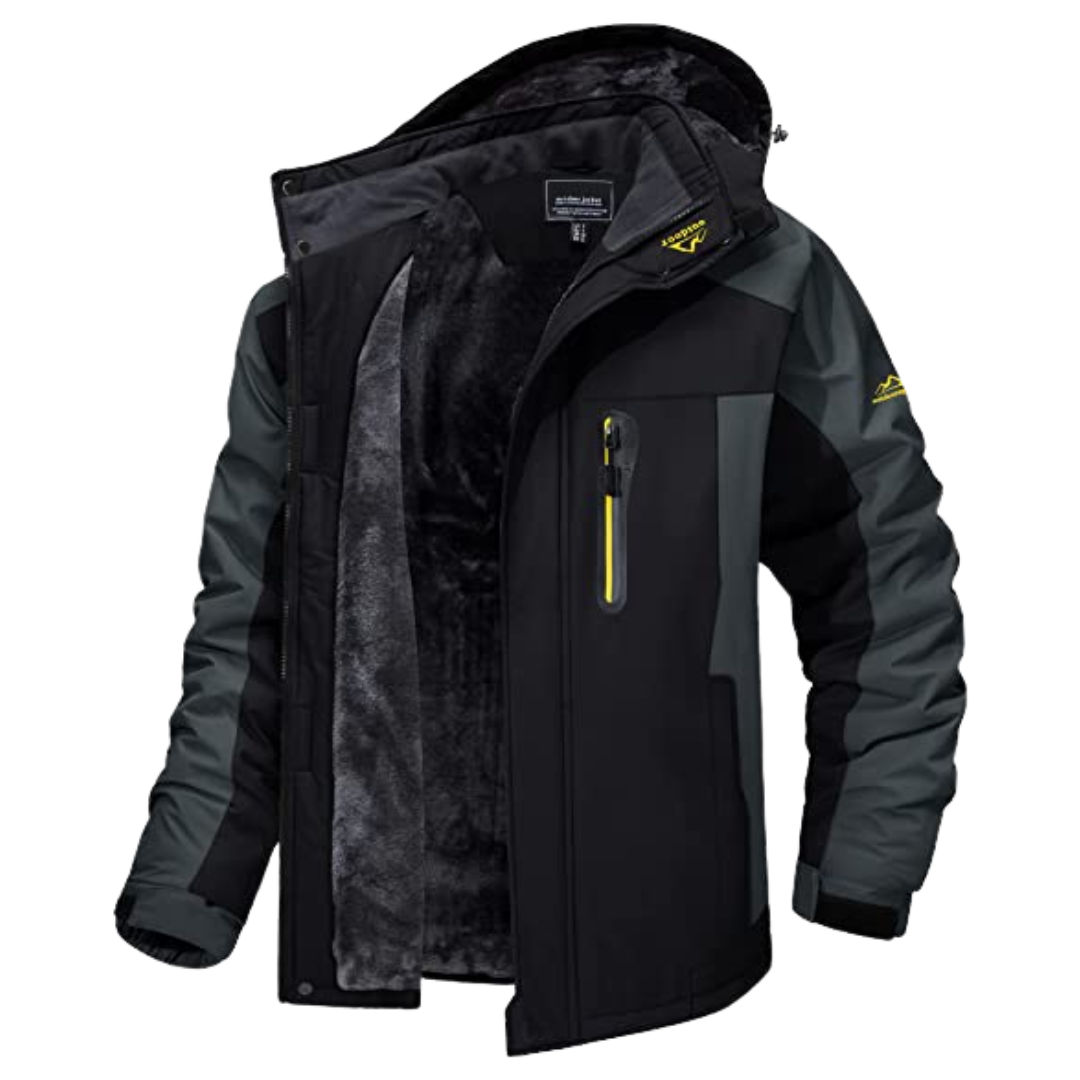 Men's cold-weather zip jacket in Black