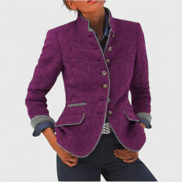 Women's Button-Front Cardigan in Purple