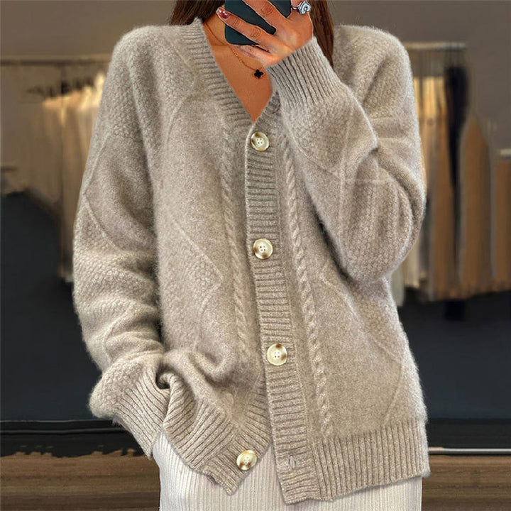 Women's Cosy Long-Sleeve Cardigan in Grey