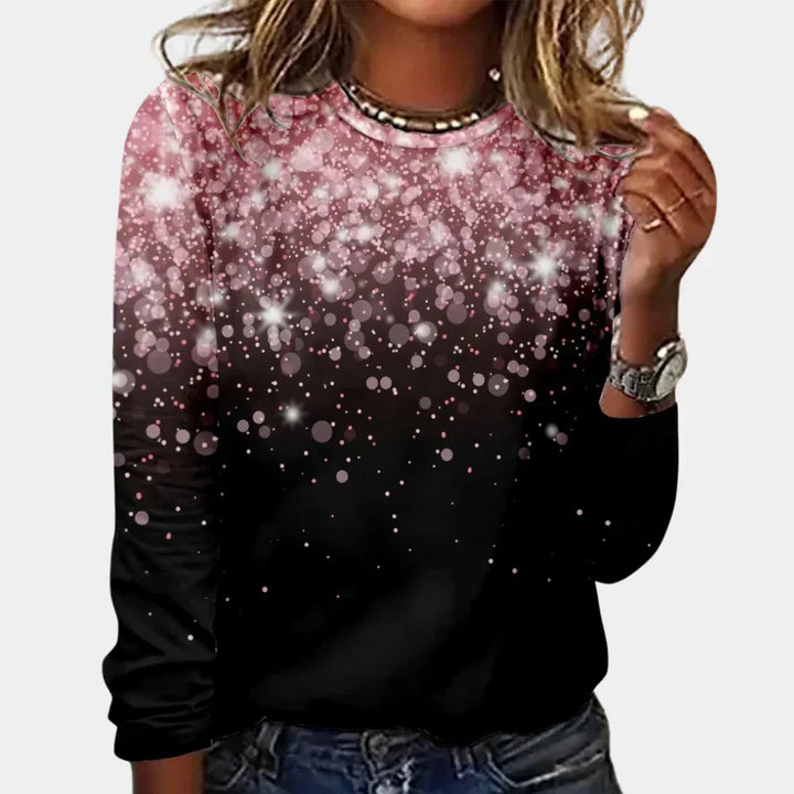 Women's Sparkly Star Christmas Jumper in Black