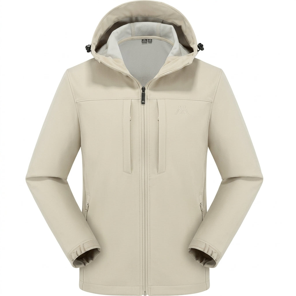 Men's Waterproof Softshell Jacket in Beige