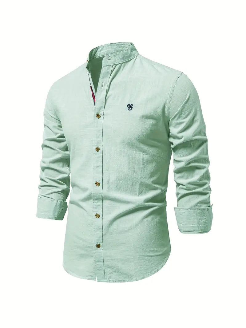 Men's Casual Button Shirt in Light Green