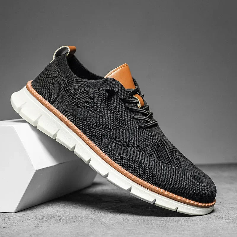 Men's breathable casual trainers in black