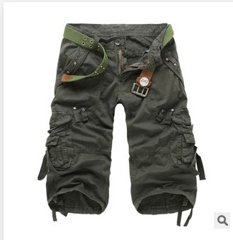 Men's Multi-Pocket Belted Cargo Shorts in design 5
