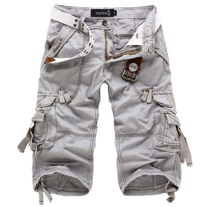 Men's Multi-Pocket Belted Cargo Shorts in design 7