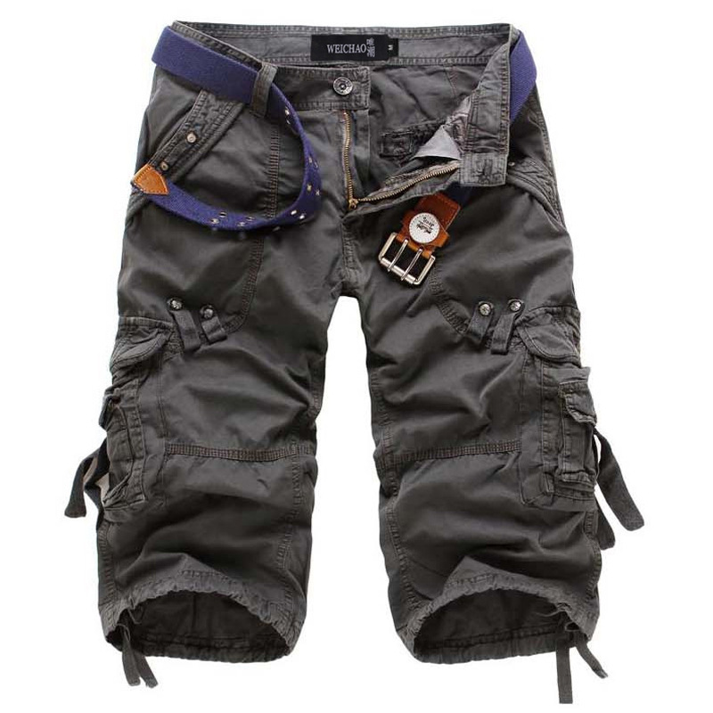 Men's Multi-Pocket Belted Cargo Shorts in design 3