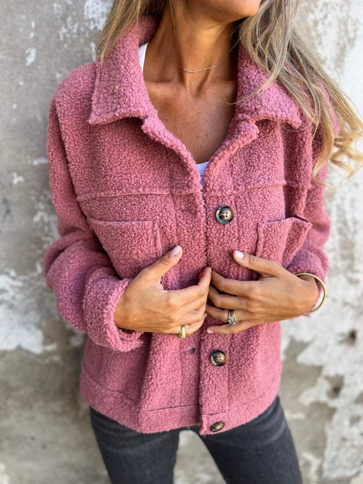 Women's Cosy Lined Fleece Jacket in Pink