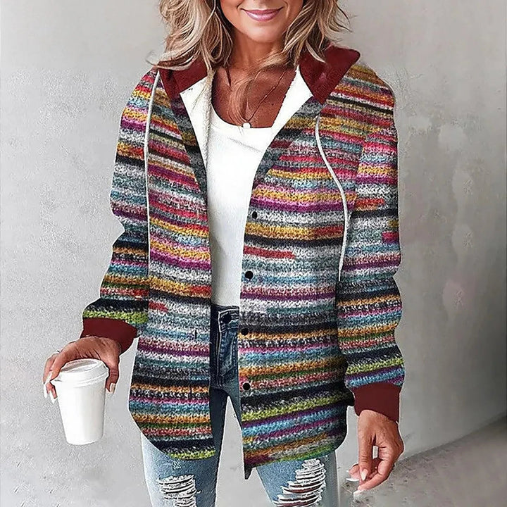 Women's Plaid Hoodie Jacket in Multicolour