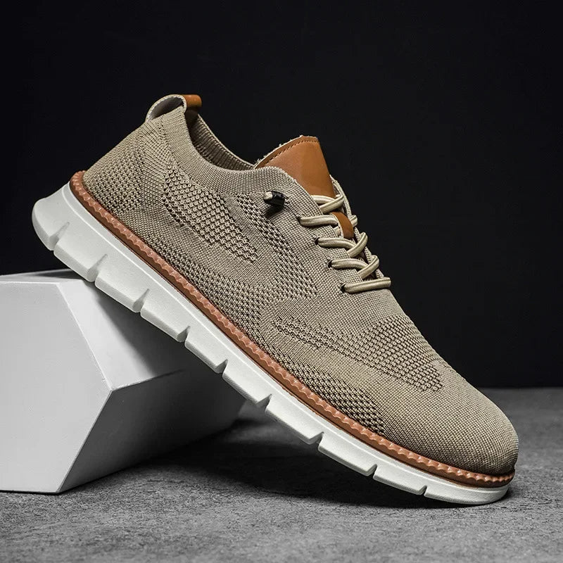 Men's breathable casual trainers in beige