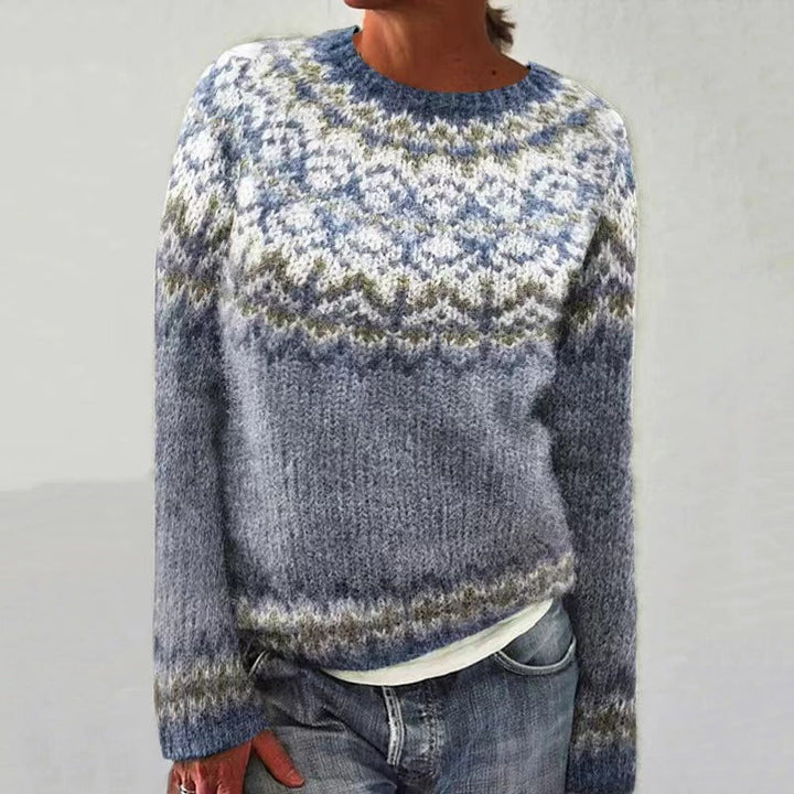 Women's Reindeer Knit Christmas Jumper in Grey