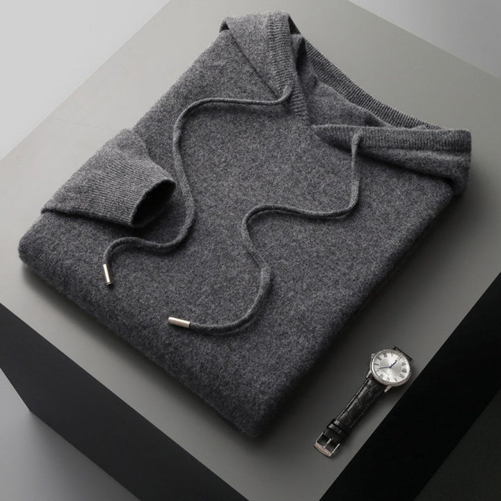 Rainer - Men's Cashmere Hoodie in Charcoal