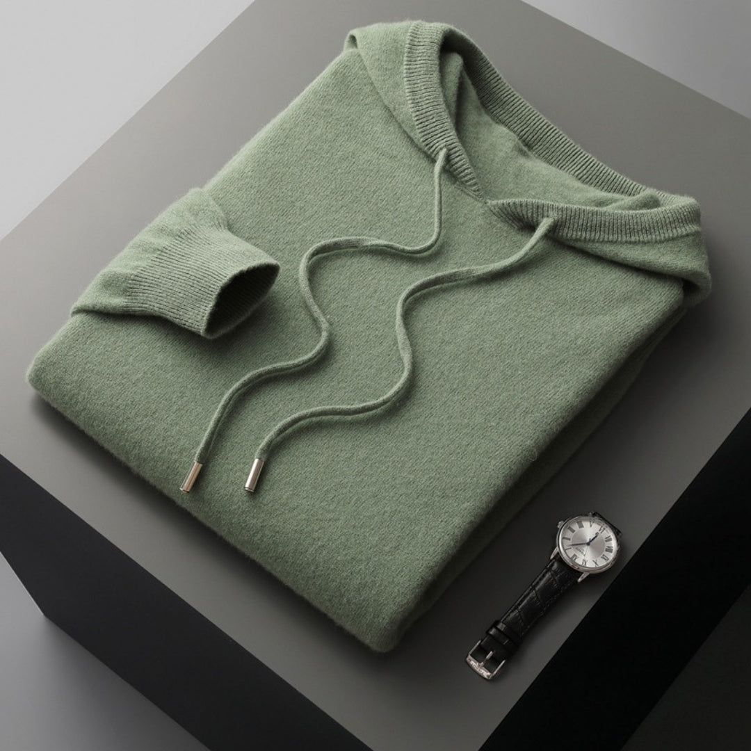 Rainer - Men's Cashmere Hoodie in Green