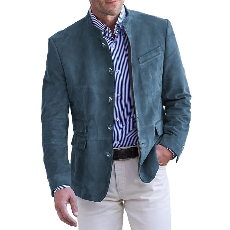 Anton Men's Casual Button Blazer - Blue