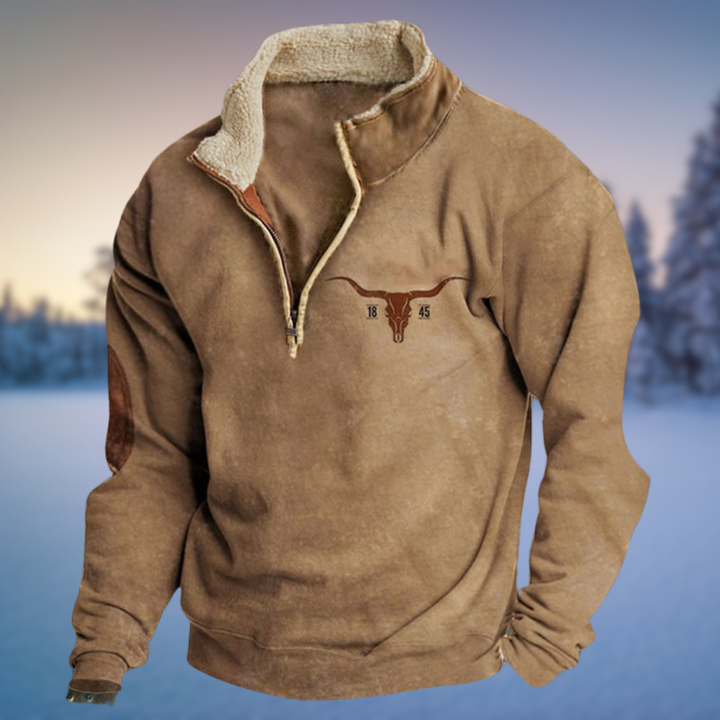 Emil Men's Half-Zip Winter Jumper - Navy