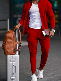 Benjamin Men's Jogger Tracksuit Set - Red