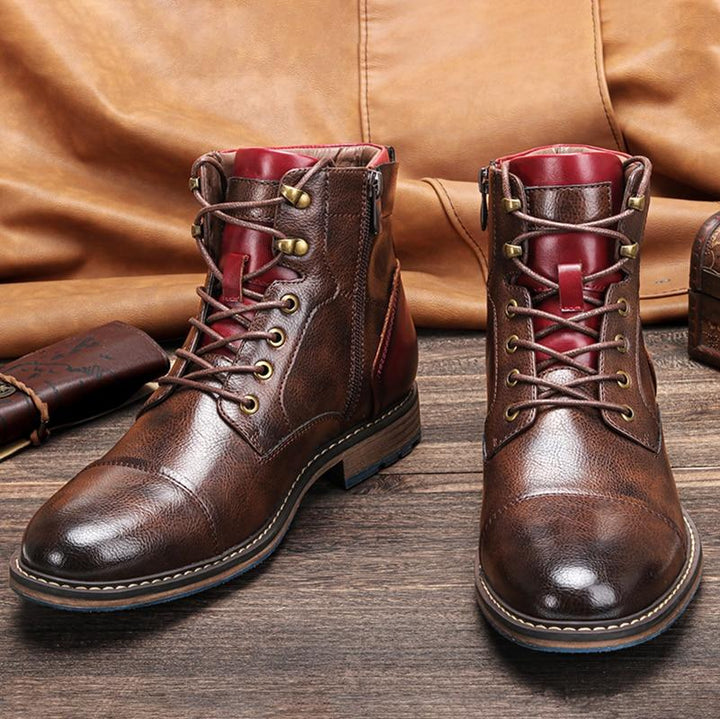 Elias - Men's Casual Lace-Up Boots in Brown