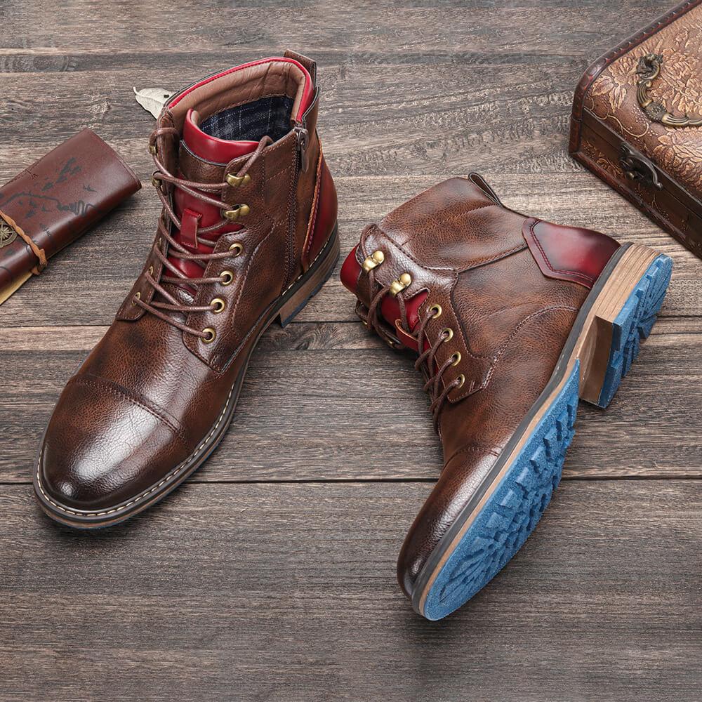 Elias - Men's Casual Lace-Up Boots in Brown