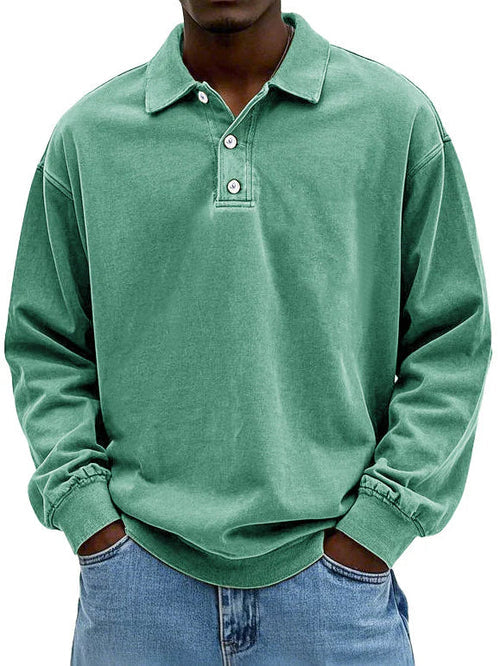 Robert men's long-sleeve polo sweatshirt in green