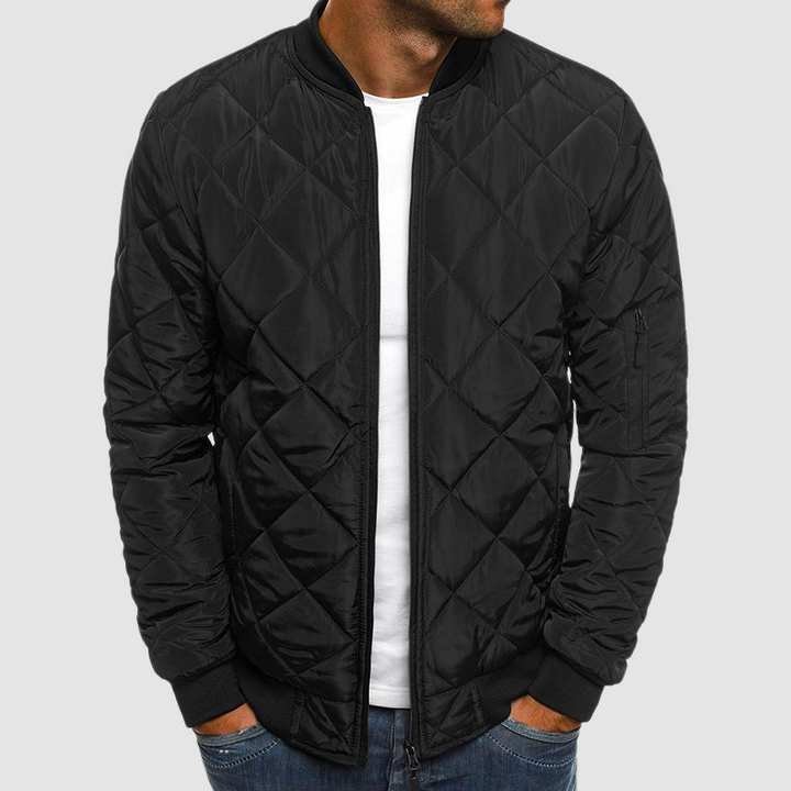 Anton Men's Quilted Winter Jacket - Black