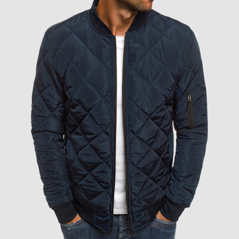 Anton Men's Quilted Winter Jacket - Navy