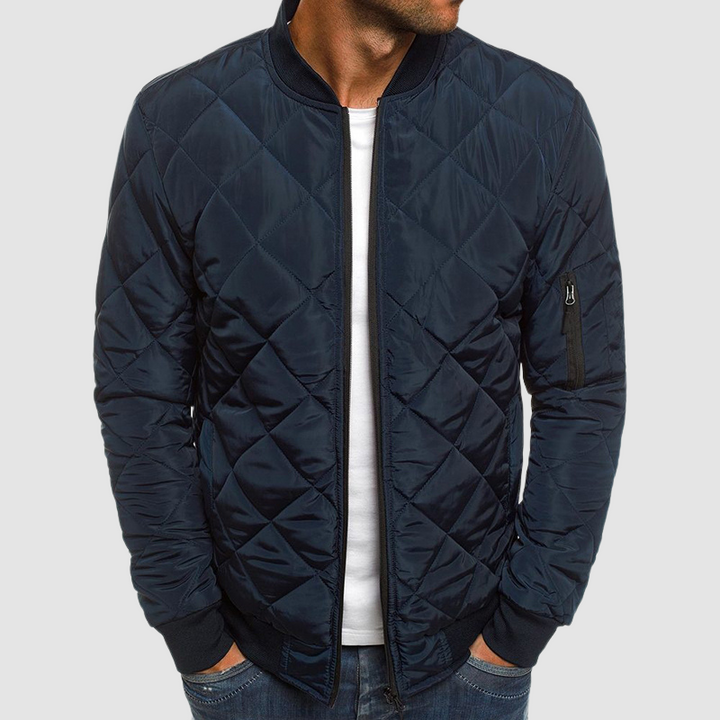 Anton Men's Quilted Winter Jacket - Navy