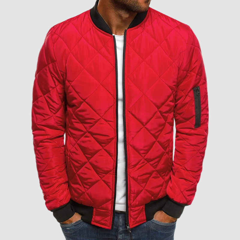 Anton Men's Quilted Winter Jacket - Red