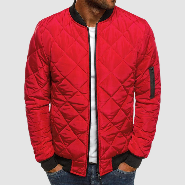 Anton Men's Quilted Winter Jacket - Red