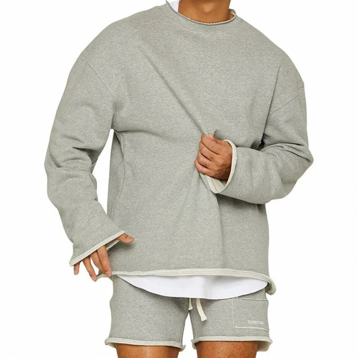 Men's relaxed fit crew neck sweatshirt in Grey