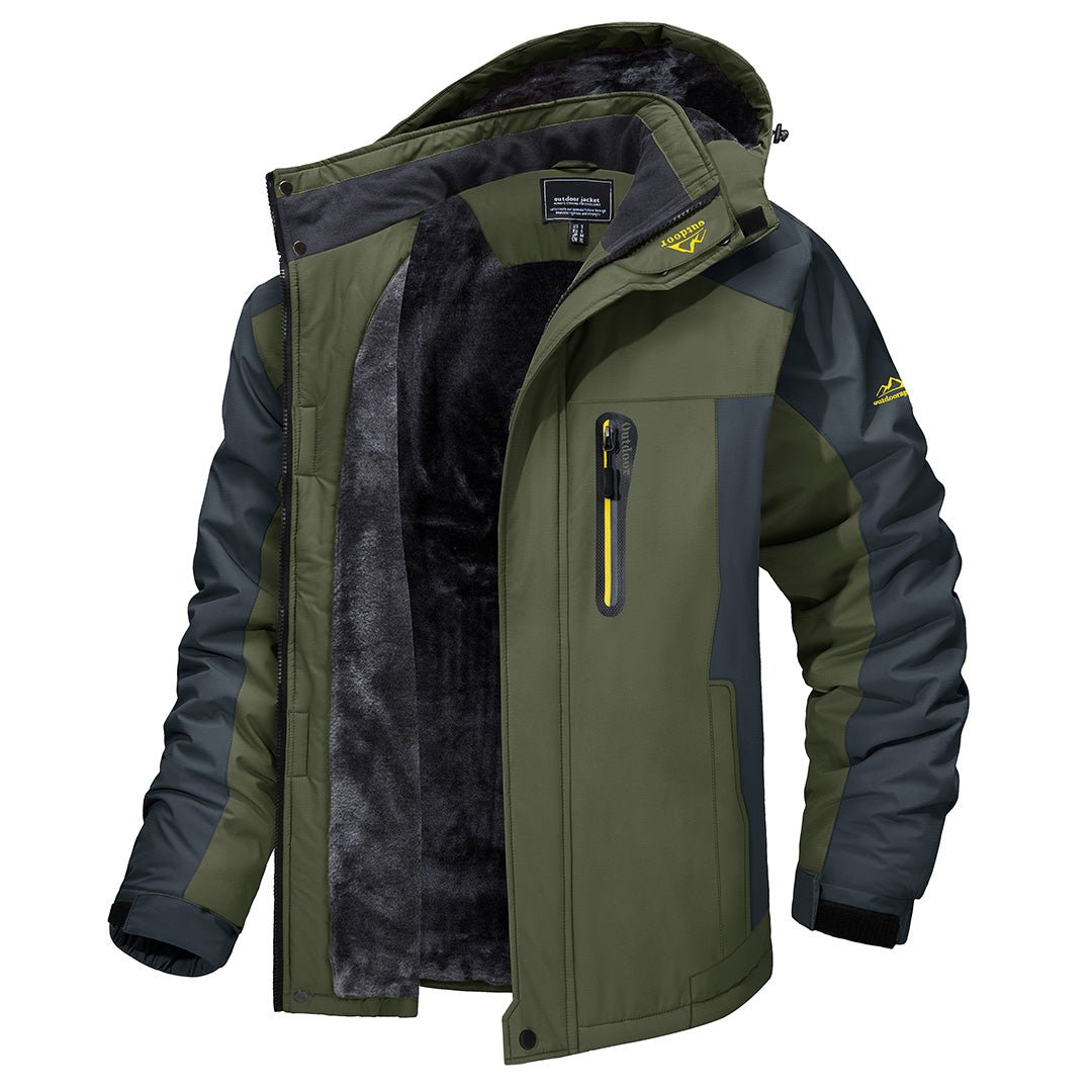 Men's cold-weather zip jacket in Green
