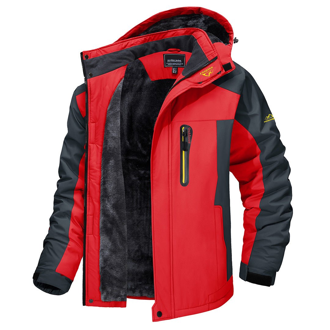 Men's cold-weather zip jacket in Red