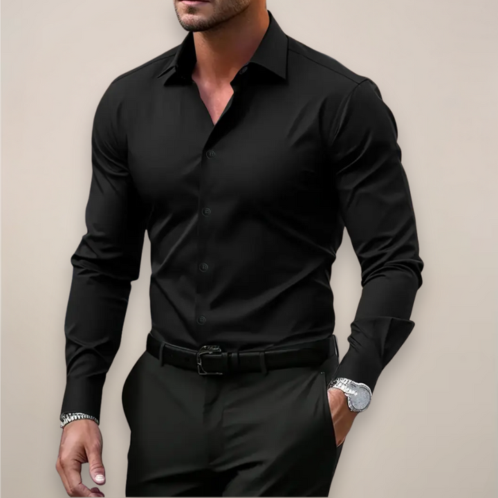 Moritz Men's Smart Long-Sleeve Shirt - Black