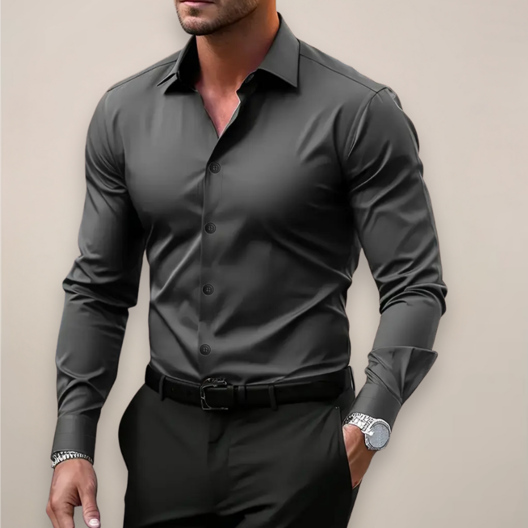 Moritz Men's Smart Long-Sleeve Shirt - Charcoal