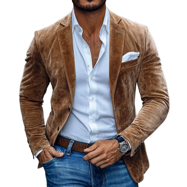 Gunnar - Men's Tailored Suede-Look Jacket, detail view