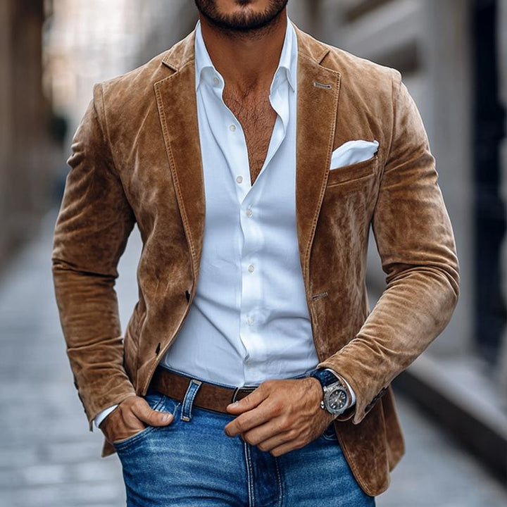 Gunnar - Men's Tailored Suede-Look Jacket, front view
