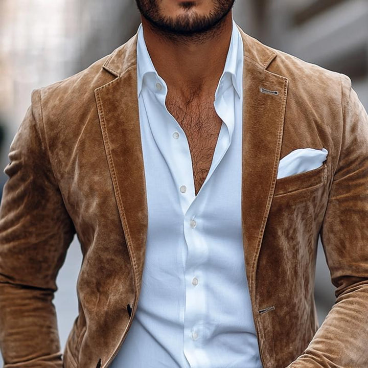 Gunnar - Men's Tailored Suede-Look Jacket, styled view