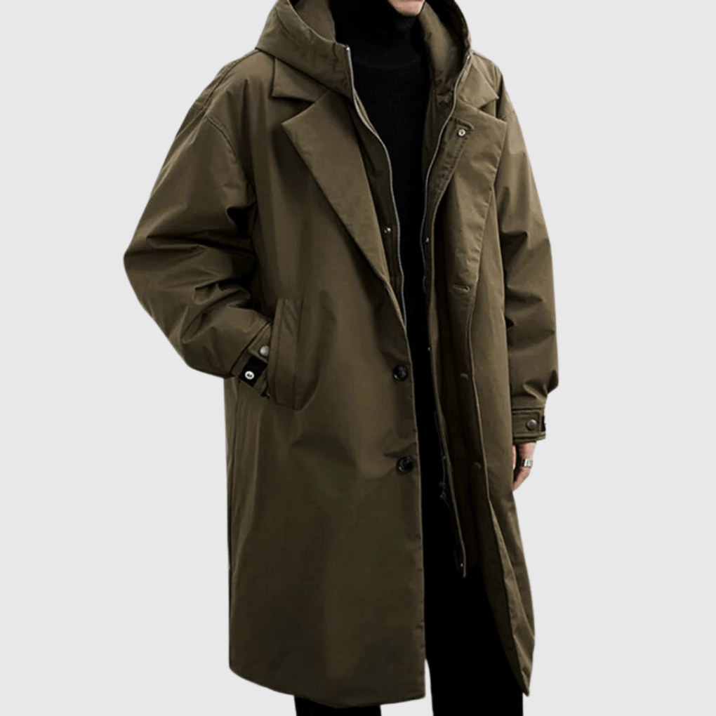 Jakob - Men's Waterproof Hooded Raincoat in Green