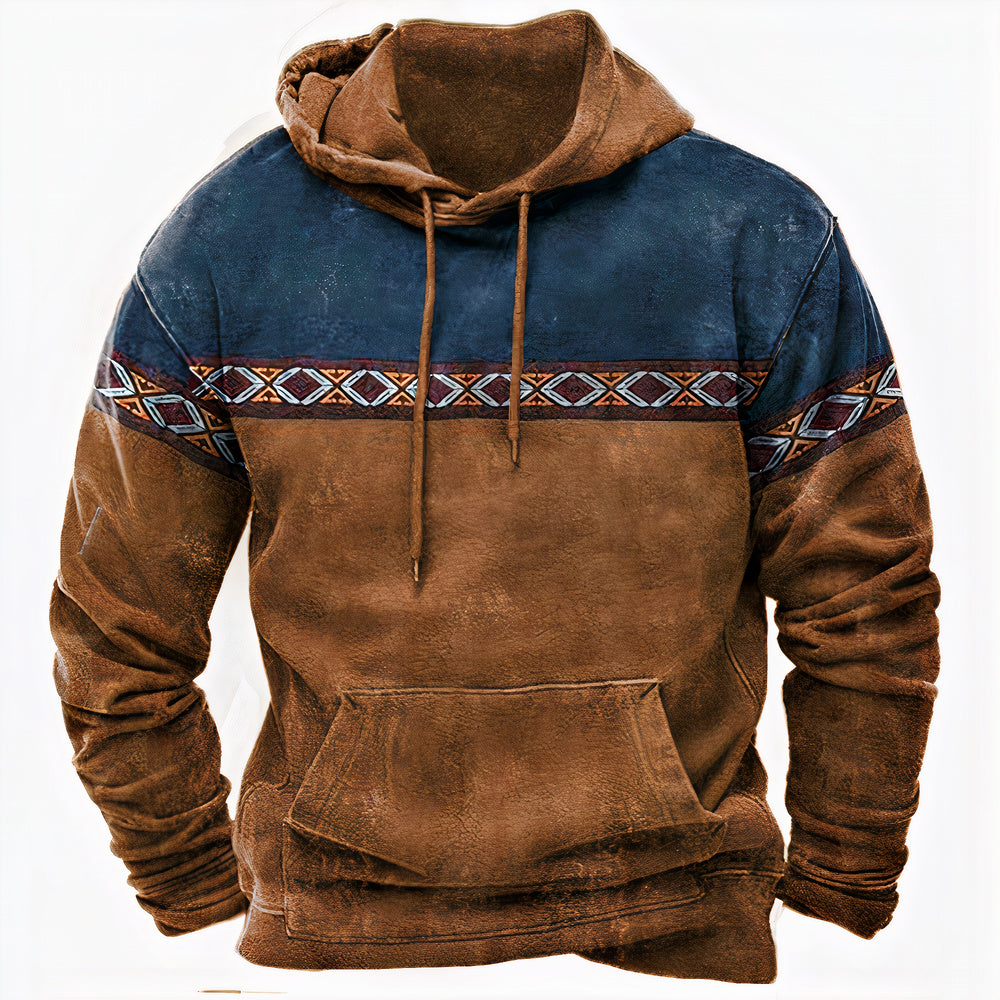 Men's winter hoodie in Brown