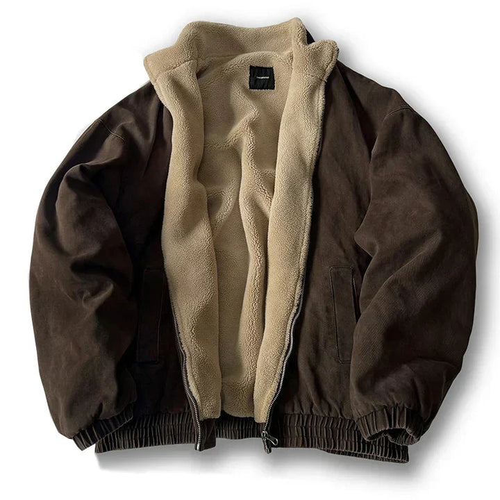 Beatrice Men's Winter Casual Zip Jacket - Brown