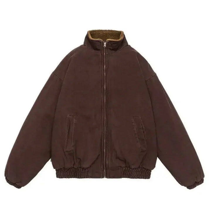 Beatrice Men's Winter Casual Zip Jacket - Red front view