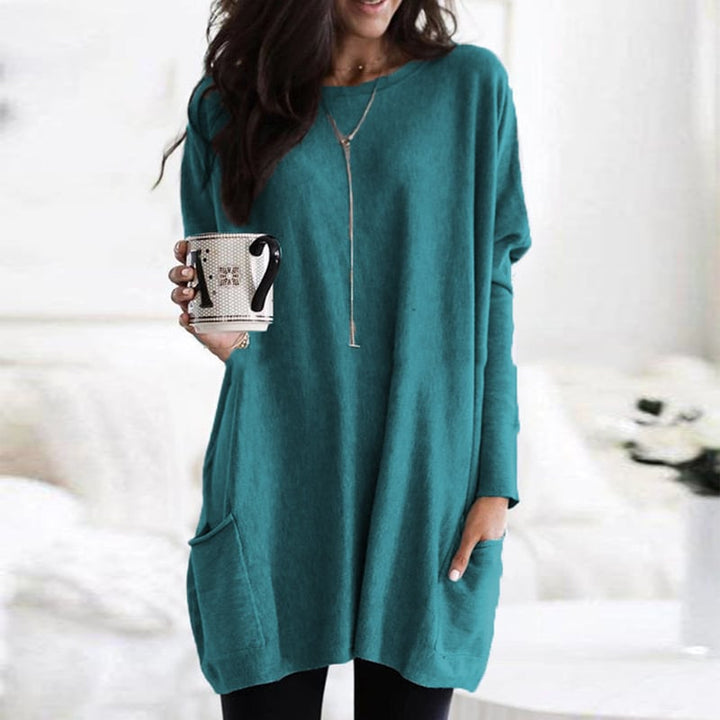 Women's Long-Line Pullover Jumper in Light Green