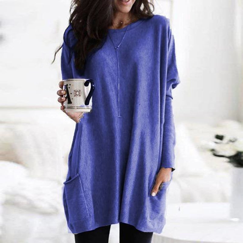 Women's Long-Line Pullover Jumper in Purple